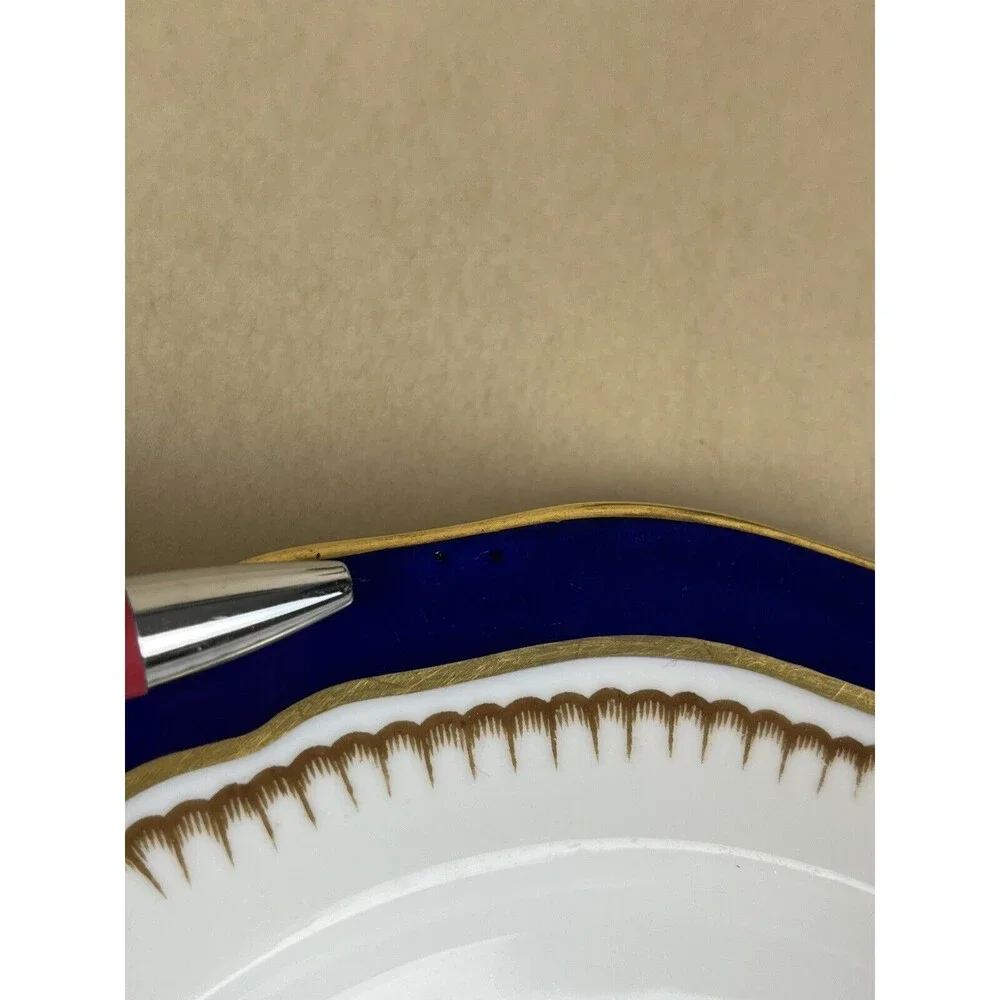 2 HTF Antique Spode Copeland Cobalt Blue Gold Trim R7767 Salad Plate 7 3/4”‎